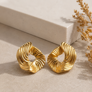 Golden Stud Earrings