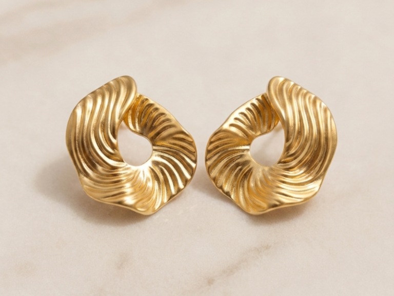 Elevating Your Style with Ribbed Gold Hoops: